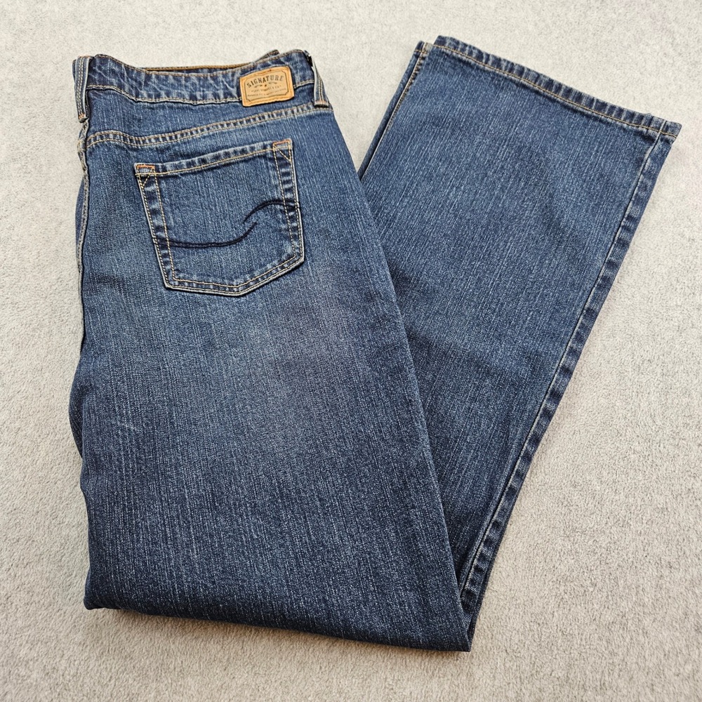 SIGNATURE BY LEVI STRAUSS & CO Jeans Women 16M Blue Bootcut Mid Rise Denim SEO